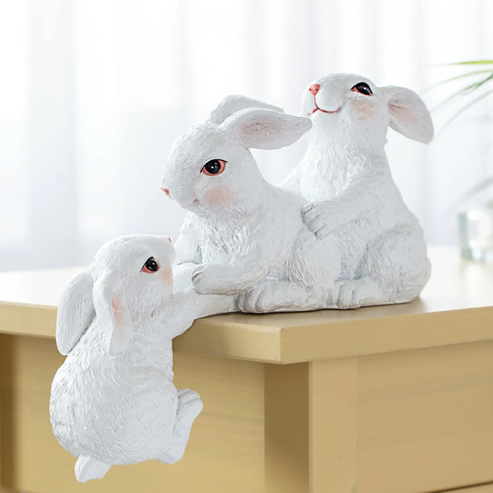 Creative Rabbit Furnishing Articles Minitures Taxidermy Animals Resin Home Decoration Accessories Contracted Desk | Дом и сад