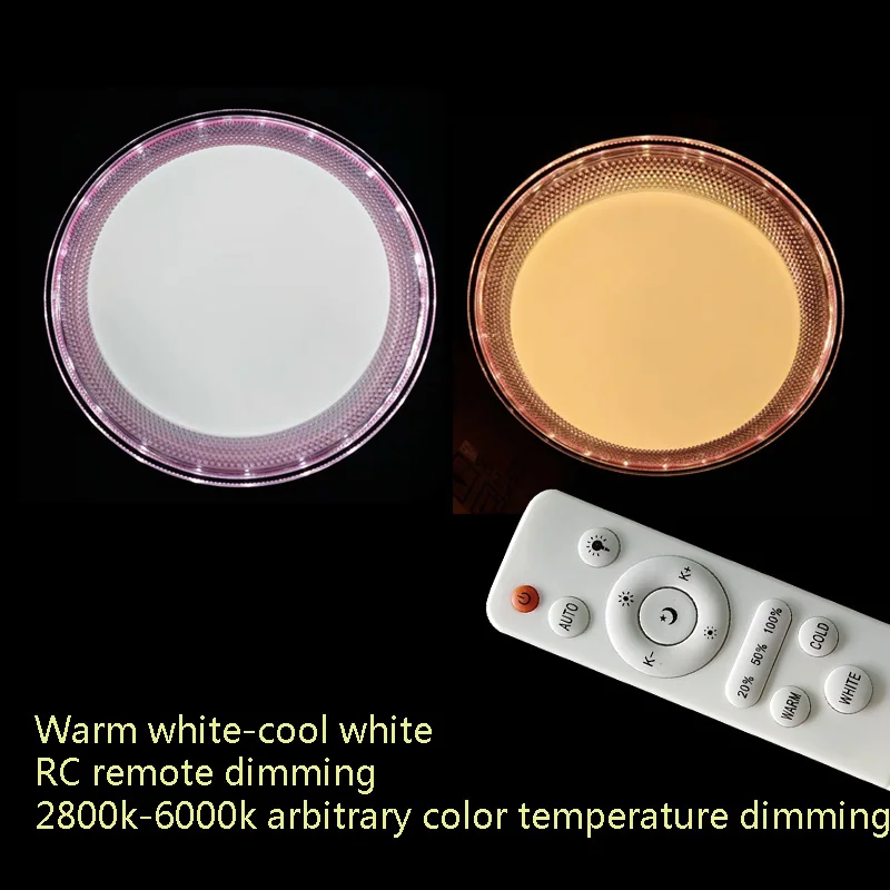 Современный светодиодный потолочный светильник RGB с регулируемой яркостью, 36 Вт, пульт дистанционного управления через Bluetooth, музыкальный светильник для гостиной, детской спальни, потолочный светильник AC85-265V