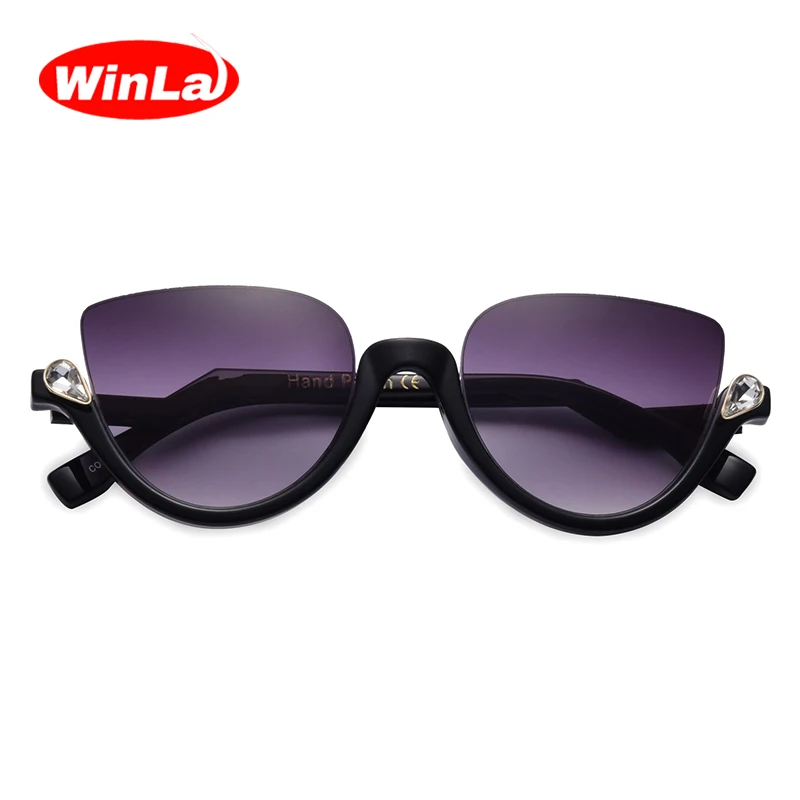 Winla солнцезащитные очки полуоправы Модные Роскошные Алмазные Солнцезащитные
