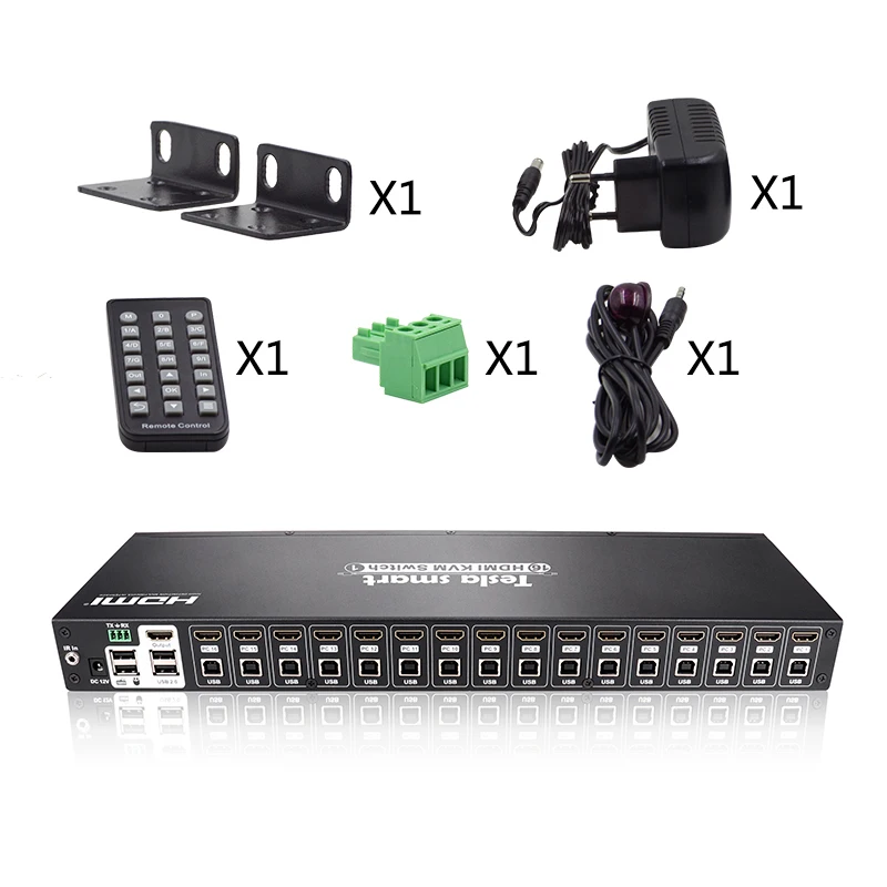 HDMI KVM Переключатель Tesla Smart USB 16 портов HDMI Поддержка 3840*2160/4 K Ultra HD и LAN порт видео монитор