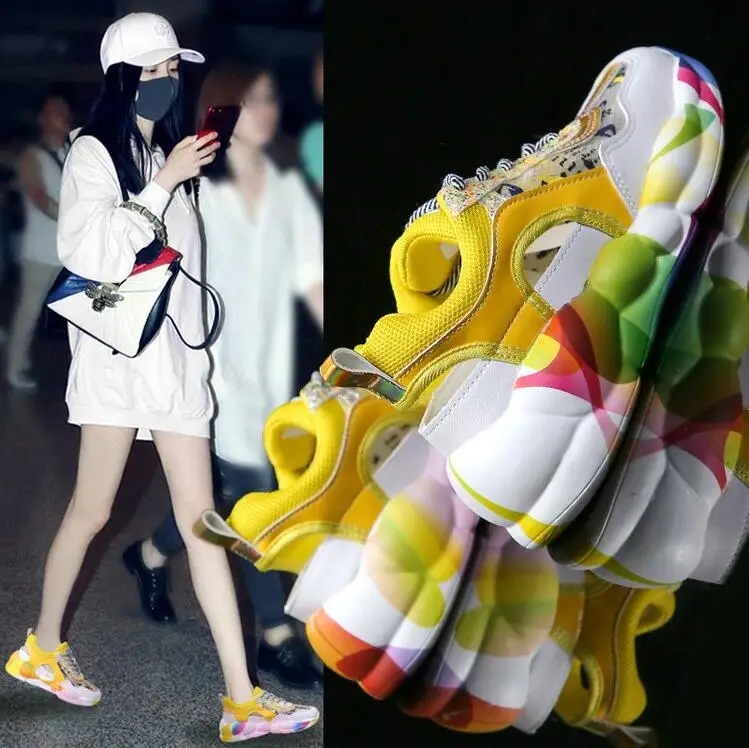 Женские кроссовки модная сетчатая обувь из искусственной кожи повседневная для