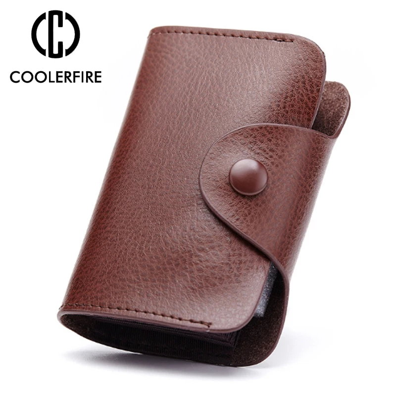 Women Mini Antimagnet Prevent Male Men Business Card Holder Cow Leather Wallet Credit Case Box PJ038 | Багаж и сумки
