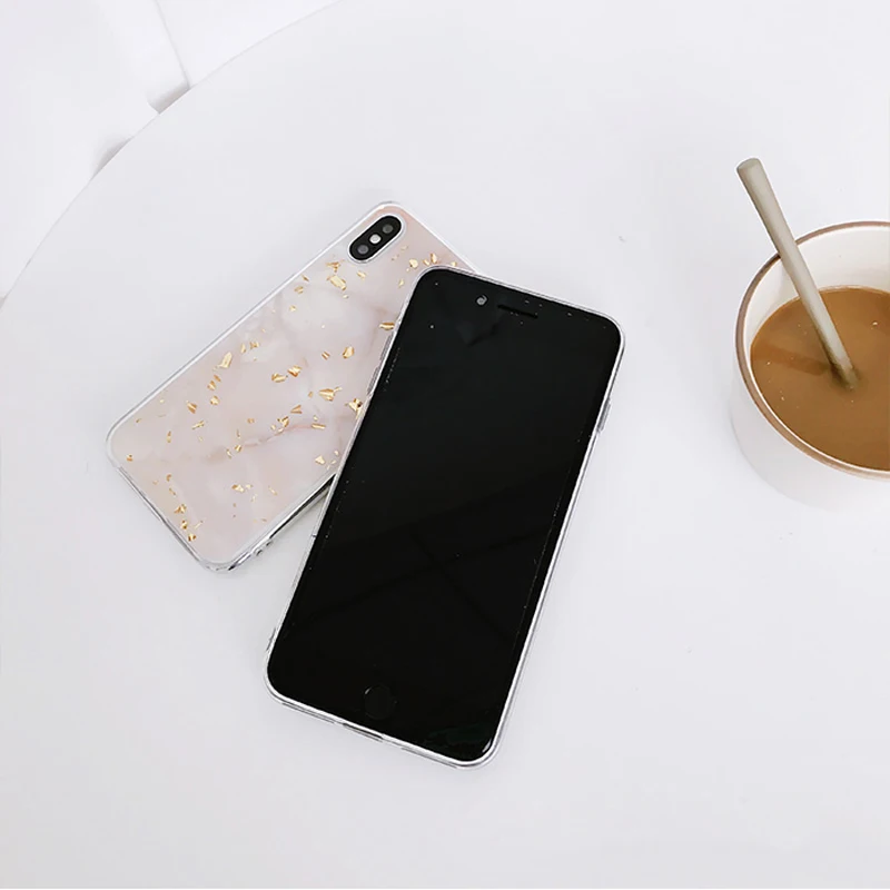Чехол для телефона iphone6 6plus 6S 7 8 X XS MAX XR ретро и искусство Золотая фольга мраморная