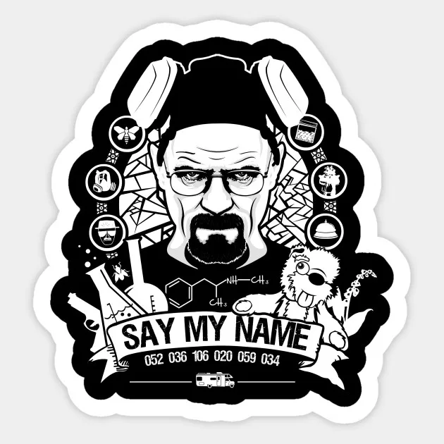 Виниловая наклейка с надписью Breaking Bad Say для ноутбука черная настенная 1