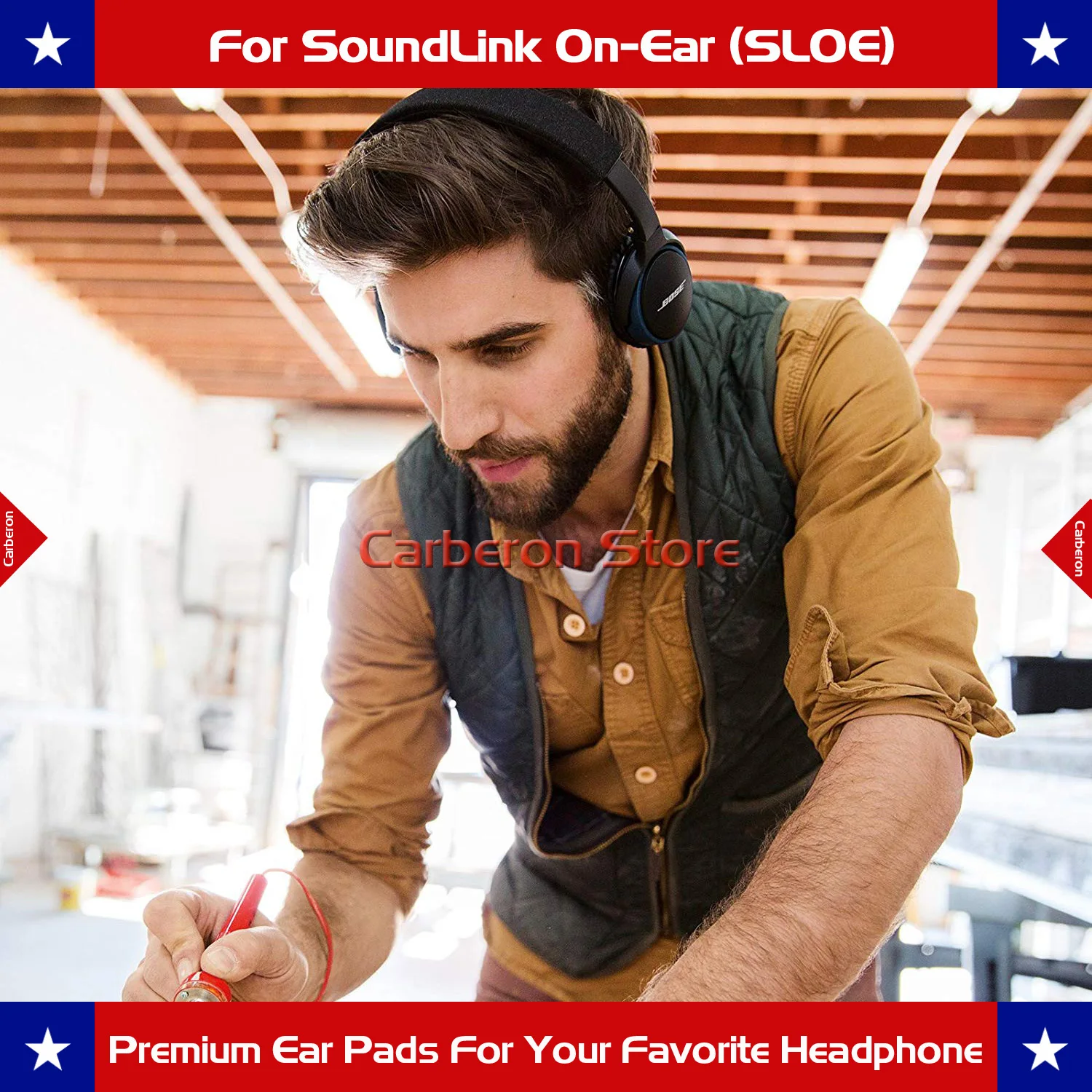 Сменные амбушюры Carberon для Bose SoundLink On Ear(OE)/SoundTrue Ear(OE)/On Ear 2(OE2) наушники (Blue