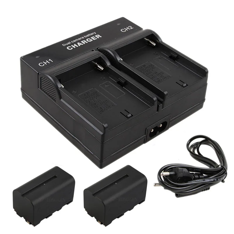 Аккумуляторы NP F770 np f750 NPF770 750 2 шт. аккумулятор 4400 мА · ч зарядное устройство FM50 для