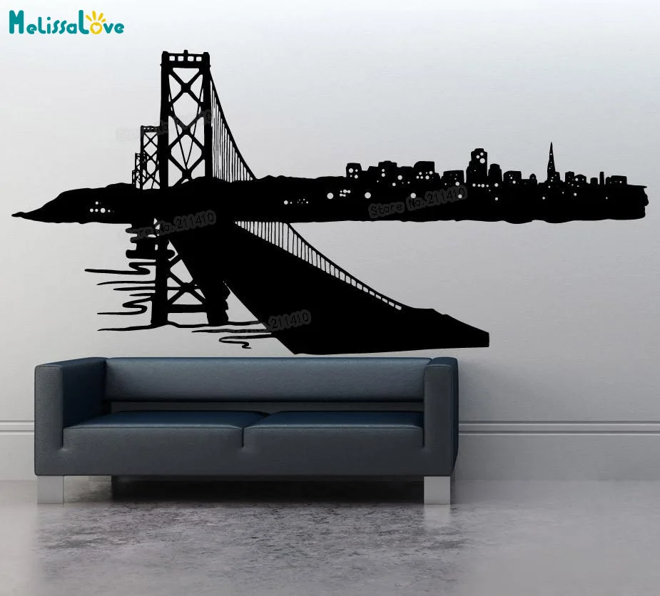 Винил Красивые стикеры на обои городской пейзаж наклейки украшения дома для