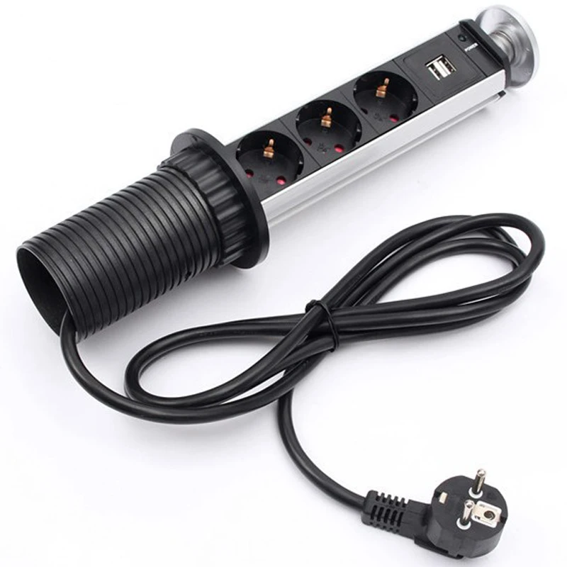 220V 16A POP UP электрические 3 Разъем питания с 2 портами (стандарт розетки Кухня