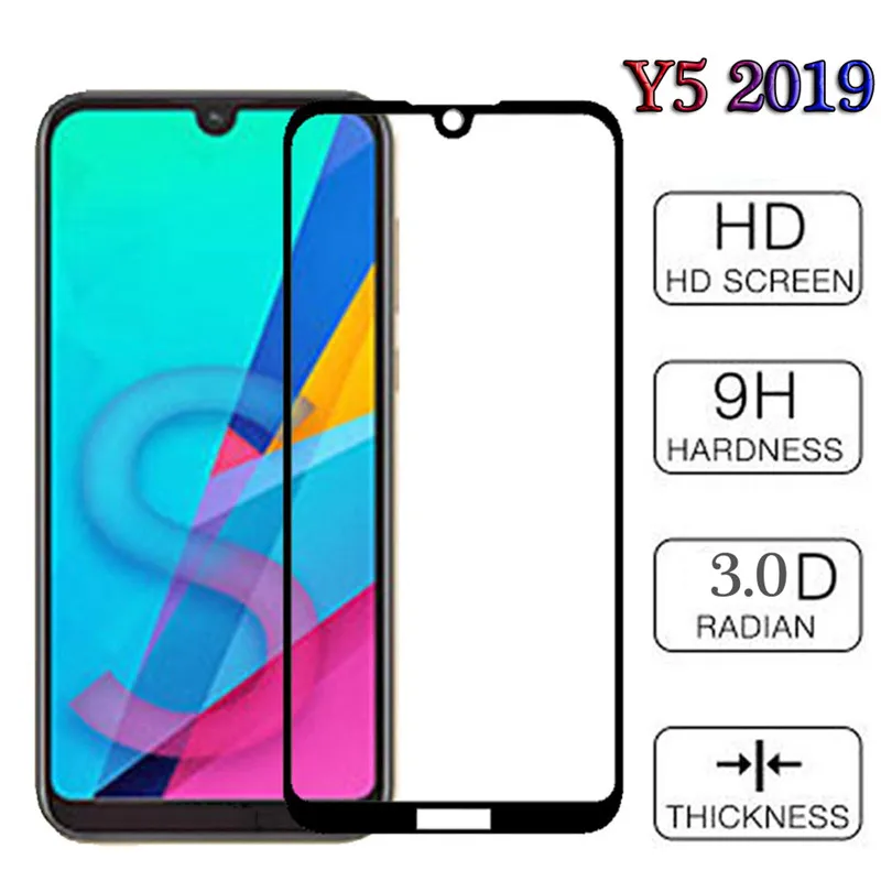 3D полное клеевое стекло для Huawei Y5 2019 защитное защитная пленка на экран Huwei y5 AMN LX1 LX2