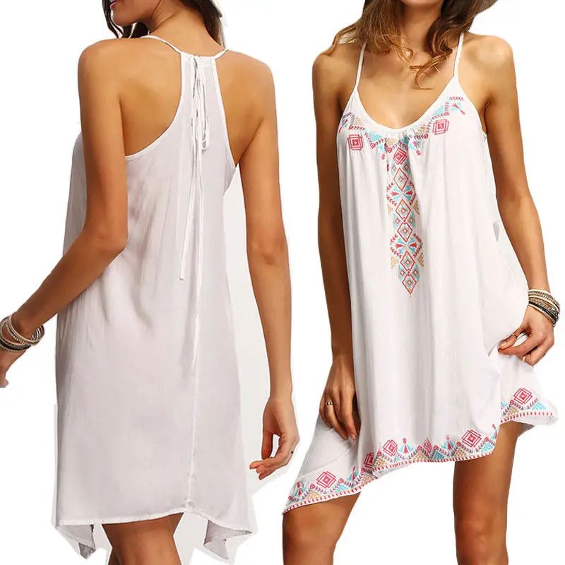 2018 Новое модное богемное женское кружевное летнее свободное повседневное