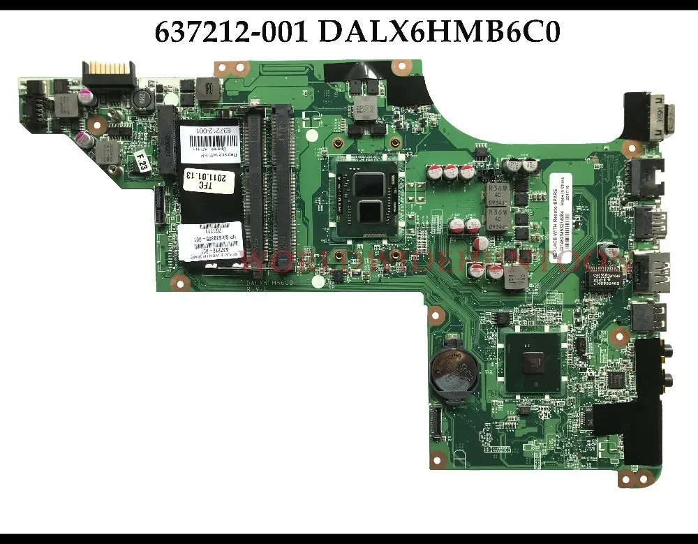 Высококачественная материнская плата 637212 001 для ноутбука HP Pavilion DV6 3000 DA0LX6MB6C0 I3 370M