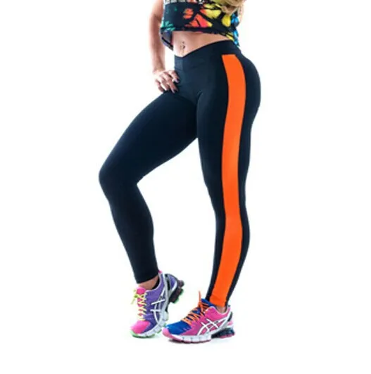 

Women Stitching Color Fitness Exercise Leggings Energy Pants Trousers Ropa Mujer