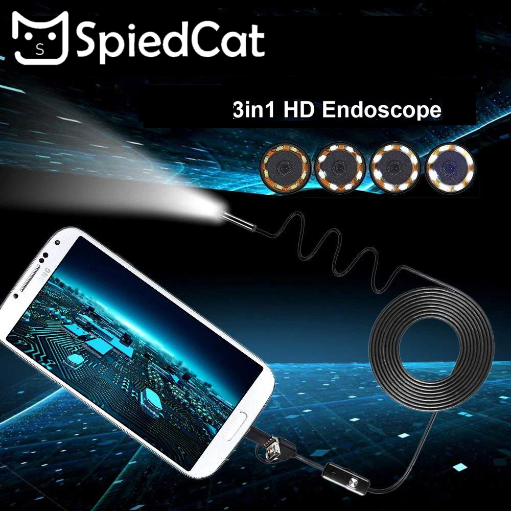 3in1080P HD Android эндоскопическая камера 8 мм USB бороскоп трубка 3 5 м мини Змея s микро