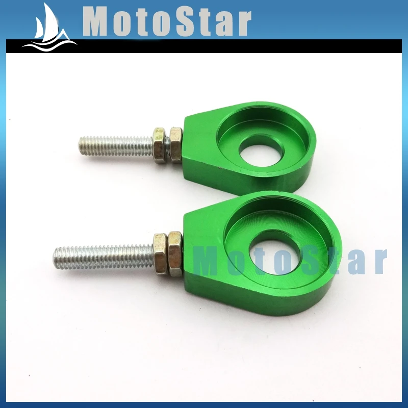 Регулятор натяжения цепи зеленый 12 мм для мотоцикла Питера грязи Lifan Stomp Pitsterpro TTR