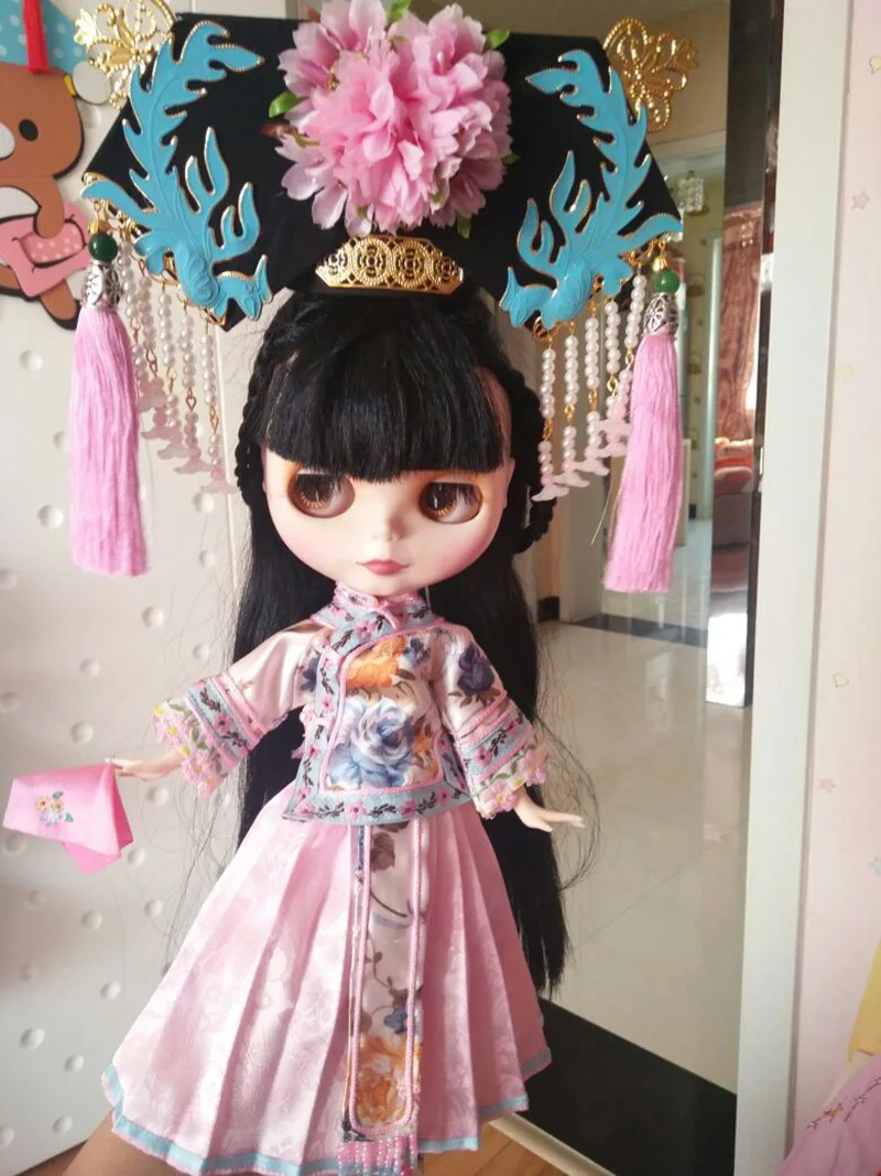 Высокое качество 1 комплект = топ + юбка древний костюм Blyth кукольная одежда для 1/6