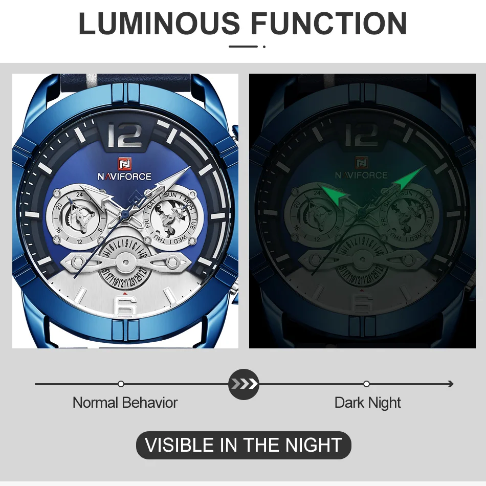 NAVIFORCE Топ люксовый бренд мужские часы спортивные Кварцевые Мужские наручные часы кожаные водонепроницаемые мужские часы аналоговые с указанием даты Relogio Masculino