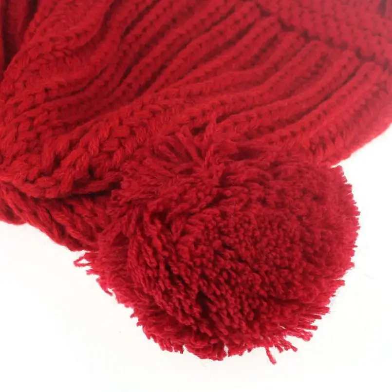 Cute Baby Girl cap Dual Balls Warm Winter Hats Knitted Boy Hat Beanie L1212 | Мать и ребенок