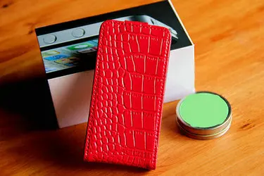 Crocodile Grain Leather Cover Case For IPhone 5+1PCS Screen Protector China Post Free Shipping |
