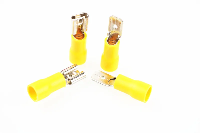 50PCS 25Set yellow Female+Male FDD MDD Insulated Electrical Wiring Crimp Terminal Connector | Обустройство дома