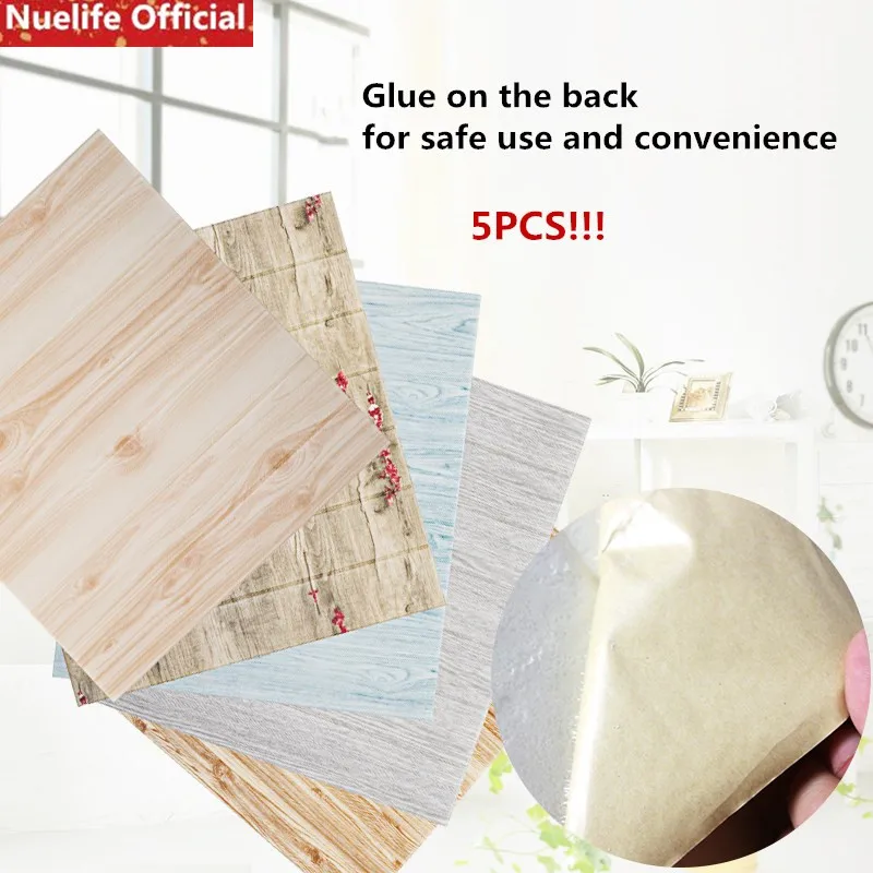 Imitation wood pattern 3d wall stickers bedroom kids room living corridor skirt foam cotton DIY sofa bag wallpaper | Дом и сад