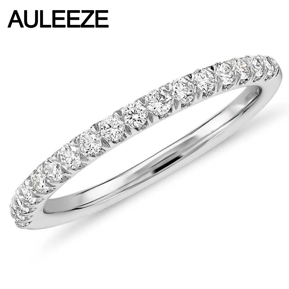 

Fine Jewelry VS Real Diamond Wedding Band 18K Solid White Gold Matching Wedding Rings 0.36cttw Natural Diamond Anniversary Band