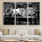 3 Панель черный, белый цвет холст художественные плакаты и принты Элвис Хамфри Богарт настенные картины для Гостиная