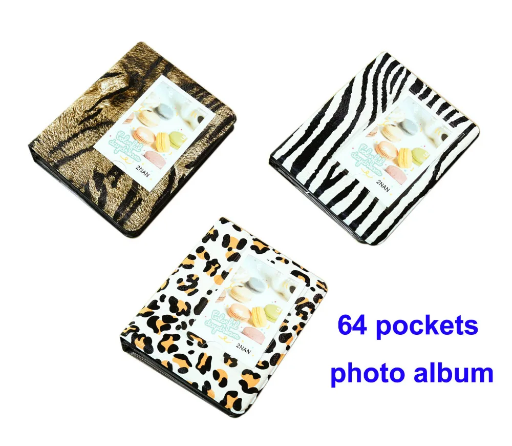 64 кармана фотобумага альбом для фотографий для 3 дюймов Instax Мини пленка мини 9 8 70 7 s 90 25 50 s Именная Карта леопардовая полосатая обертка для книги альбом