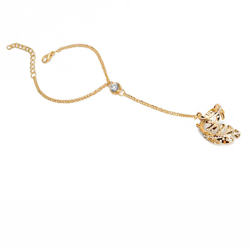 Женское кольцо docona в стиле панк цепочка золотого и серебряного цвета с