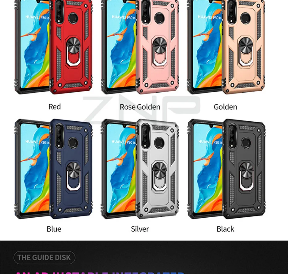 ZNP противоударный защитный чехол для телефона huawei P30 Pro P30 Lite подставка с магнитным кольцом чехол для huawei P Smart чехол s Coque