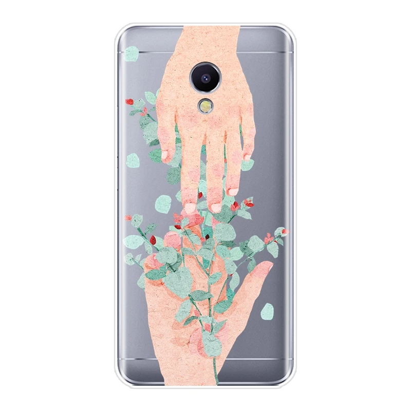 Чехол для телефона Meizu M6 M5 M3 M2 Note мягкий силиконовый чехол с цветочным принтом и