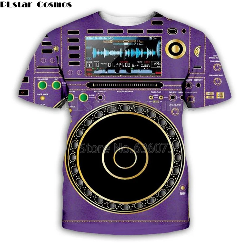 Dj контроллер 3D мужские футболки с принтом для рок-н-Dj диско плеер DJ футболка