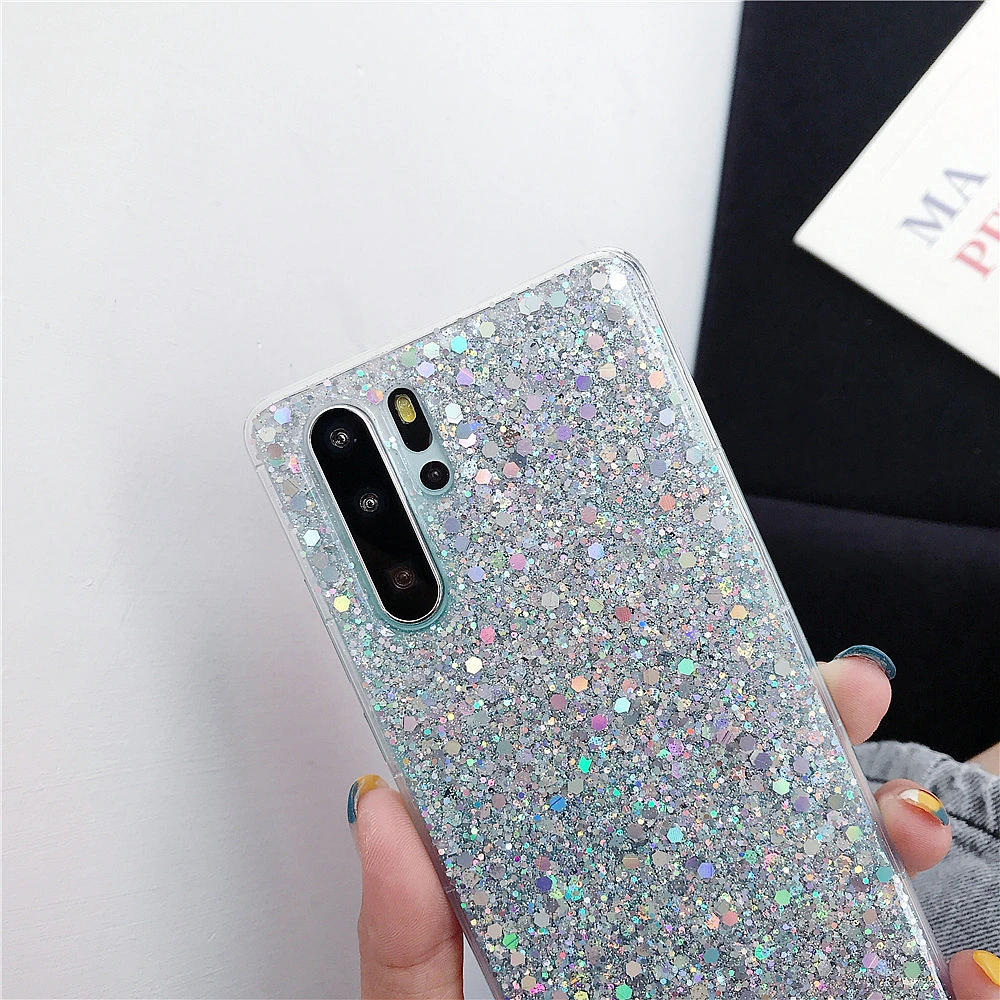 Силиконовые Bling Блестящий со стразами и пайетками чехол для телефона для huawei P Smart P30 P20 Pro P10 P8 P9 Lite Nova 2 2S 2i 3i 4 3 E чехол s