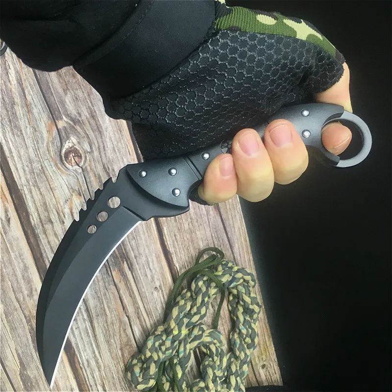 Cs go 420C сталь karambit cs go тактический нож ABS Ручка счетчик удара нож-мачете выживания охотничий нож с зажимом для ремня
