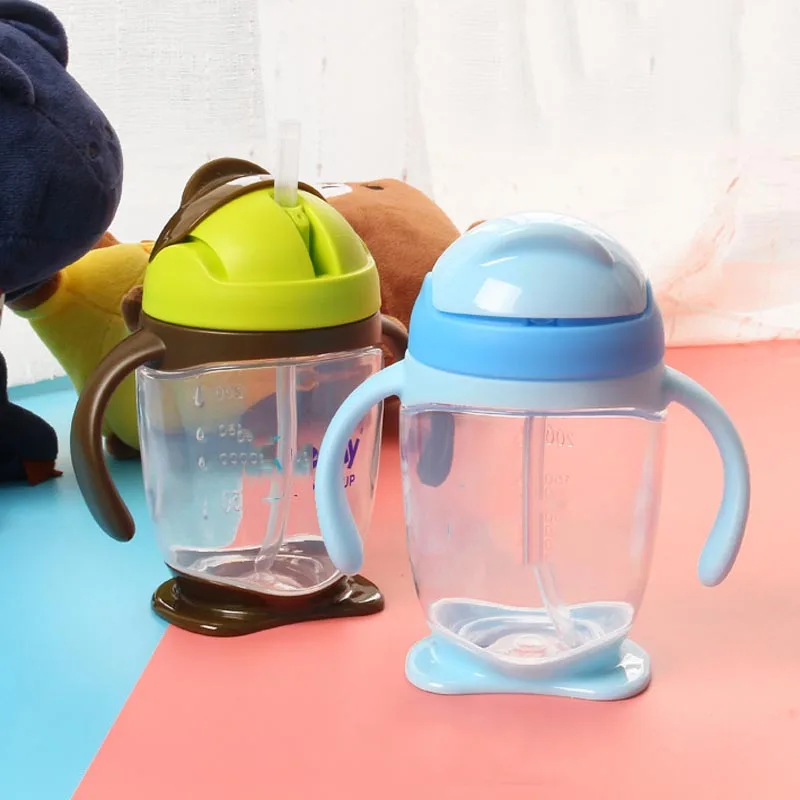 Детская обучающая Питьевая бутылка с двойной ручкой откидной крышкой