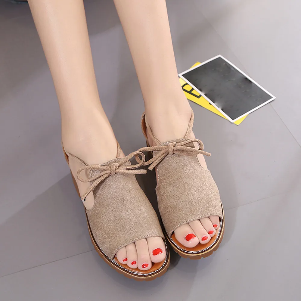 Женские летние сандалии на танкетке со шнуровкой Espadrilles для отдыха сужающейся