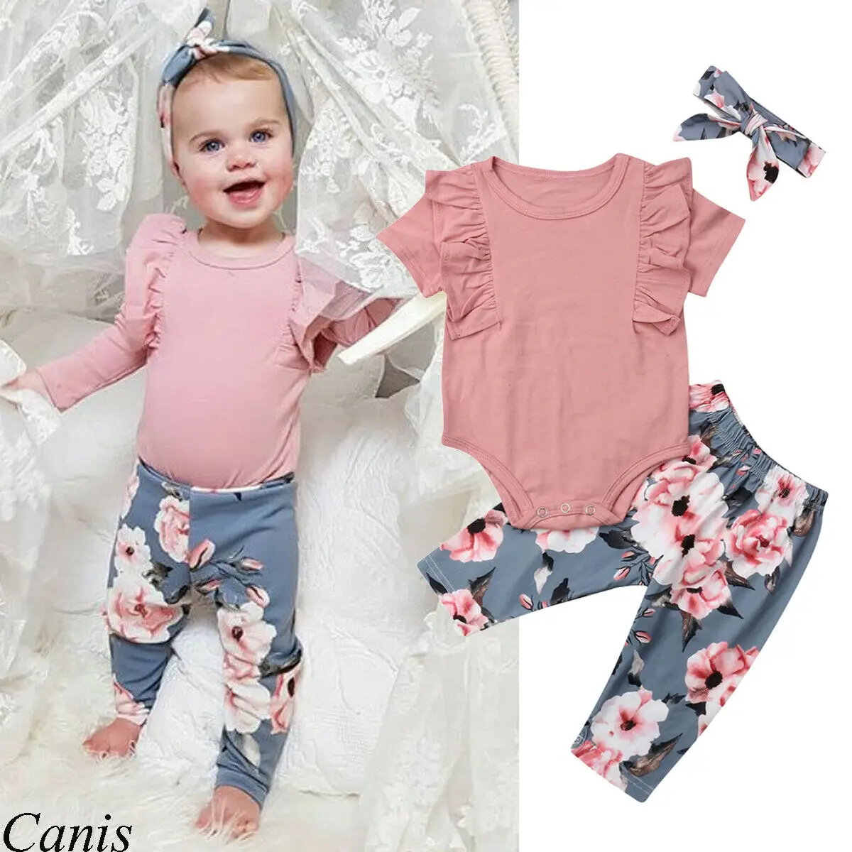 Одежда для новорожденных одежда малышей платье с цветочным принтом детская