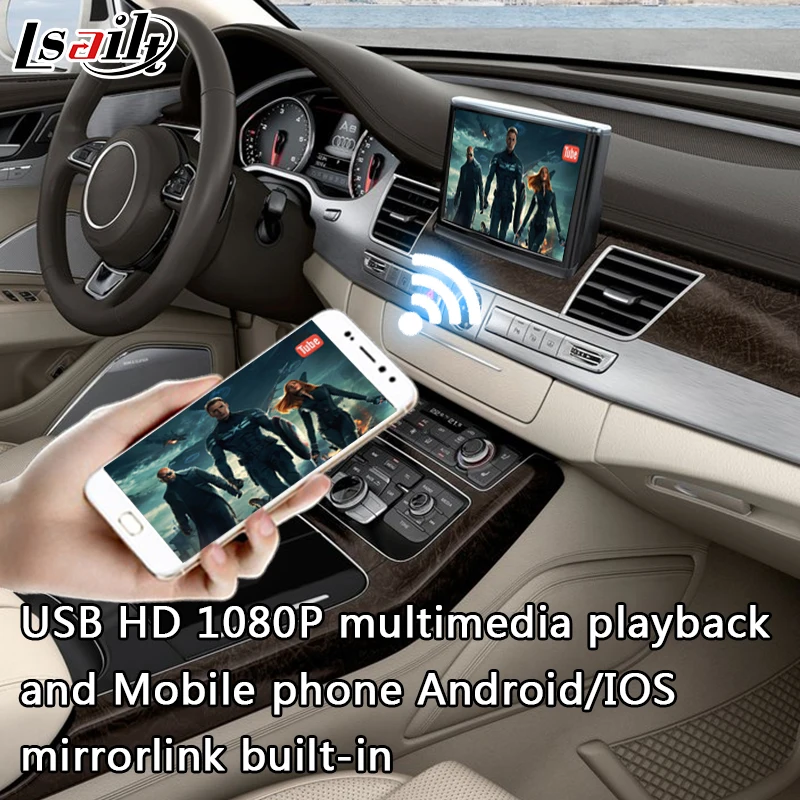 Android 6 0 GPS навигационная коробка видеоинтерфейс для AUDI A8 со смартфоном Mirrorlink