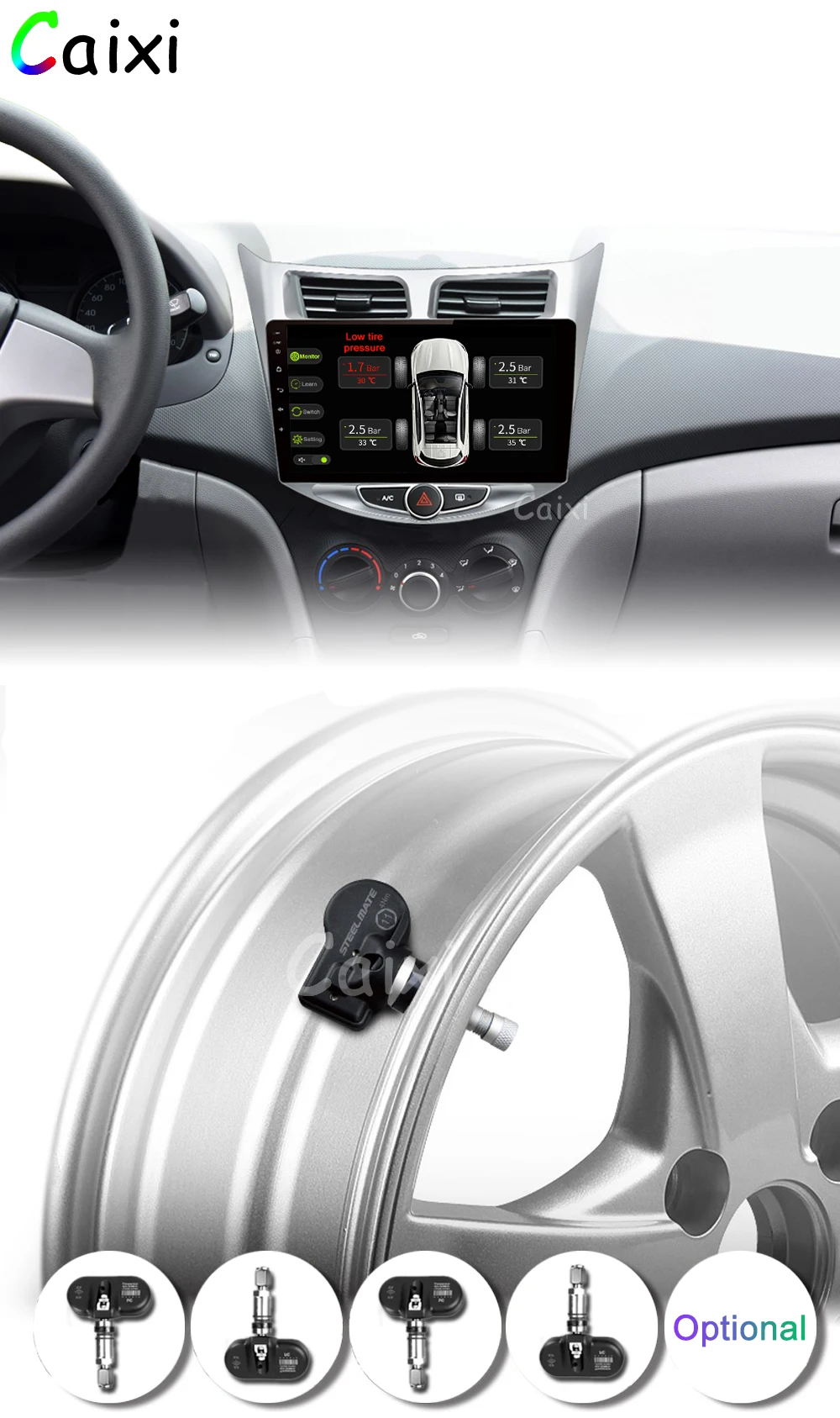 CAIXI 2 din Android 8,1 Автомагнитола для hyundai Solaris Verna 2011 2012 2013- gps навигация автомобильный мультимедийный слой