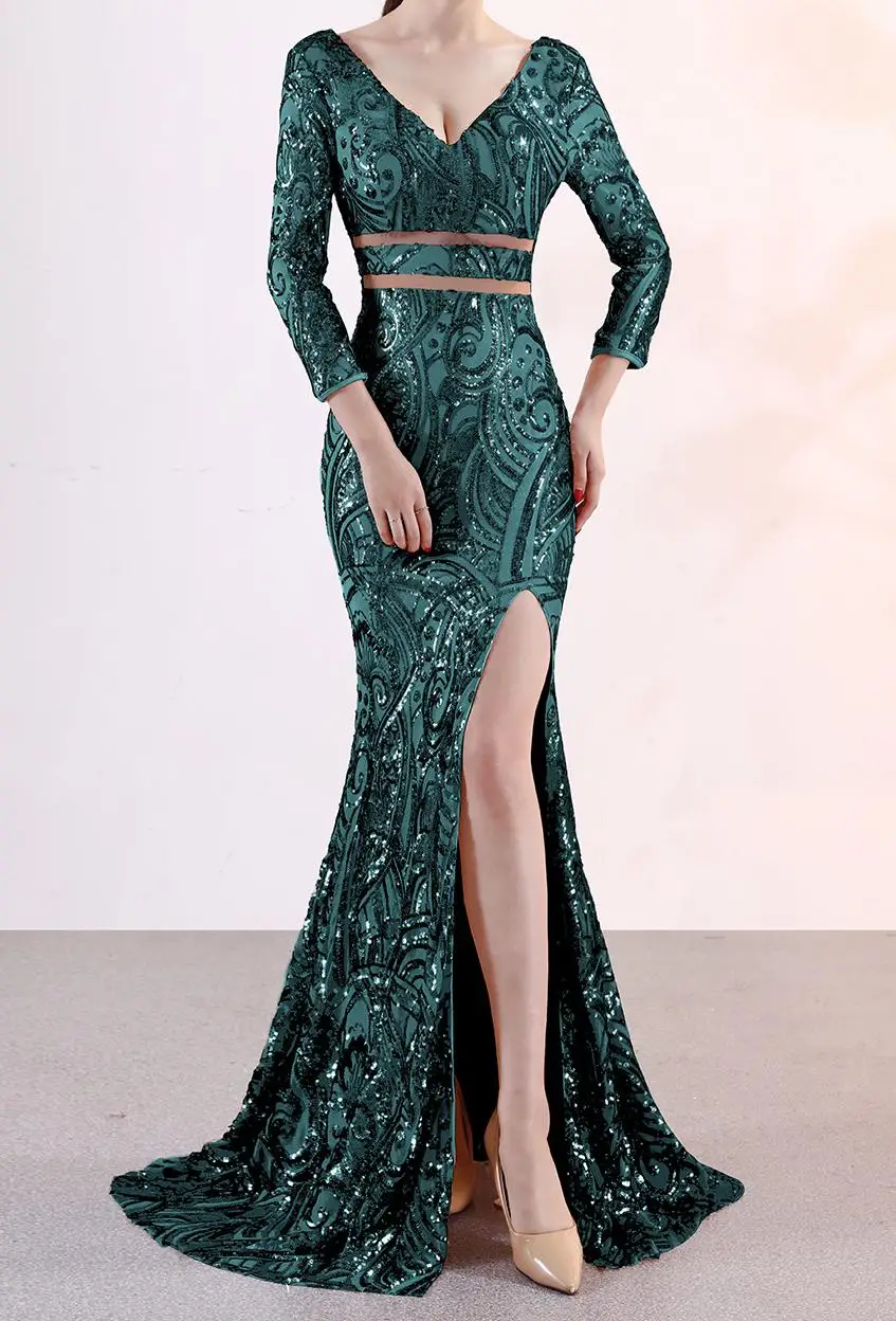 Полиэфирное платье, распродажа, Сетчатое платье, vestidos mujer, vestido de festa, длинное платье, новинка 2008, сексуальное, для ночного клуба, с длинным, элегантное - Цвет: green
