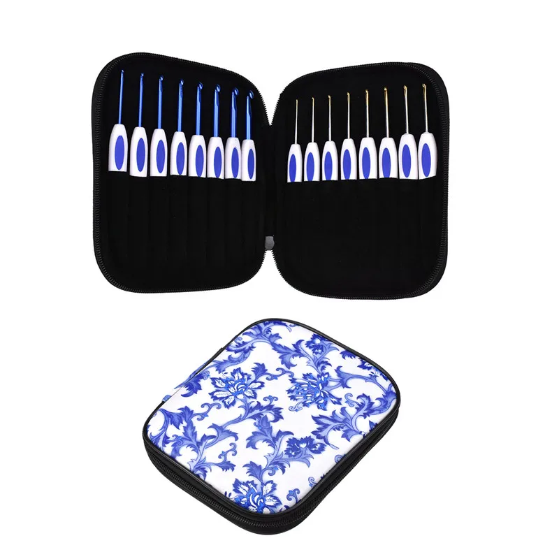 

16 PCS Crochet Hooks Set Aluminum Yarn Knitting Needles Women DIY Weaving Craft Tool with Case Eastern Style Dropshipping