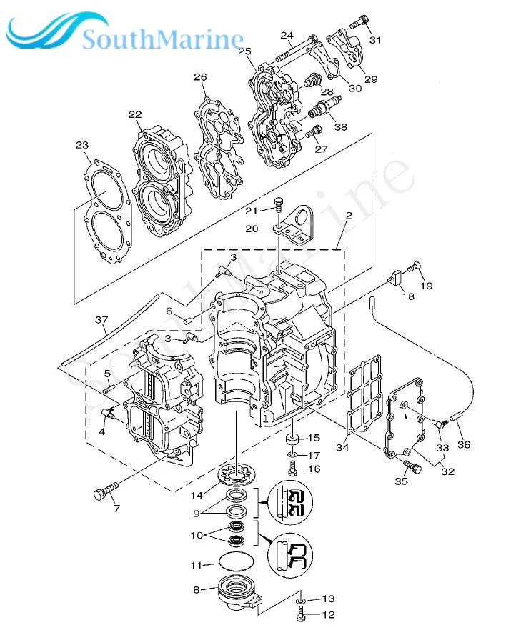Лодочный мотор 66T 41114 A0 выхлопная наружная крышка прокладка для Yamaha 2 тактного 40HP