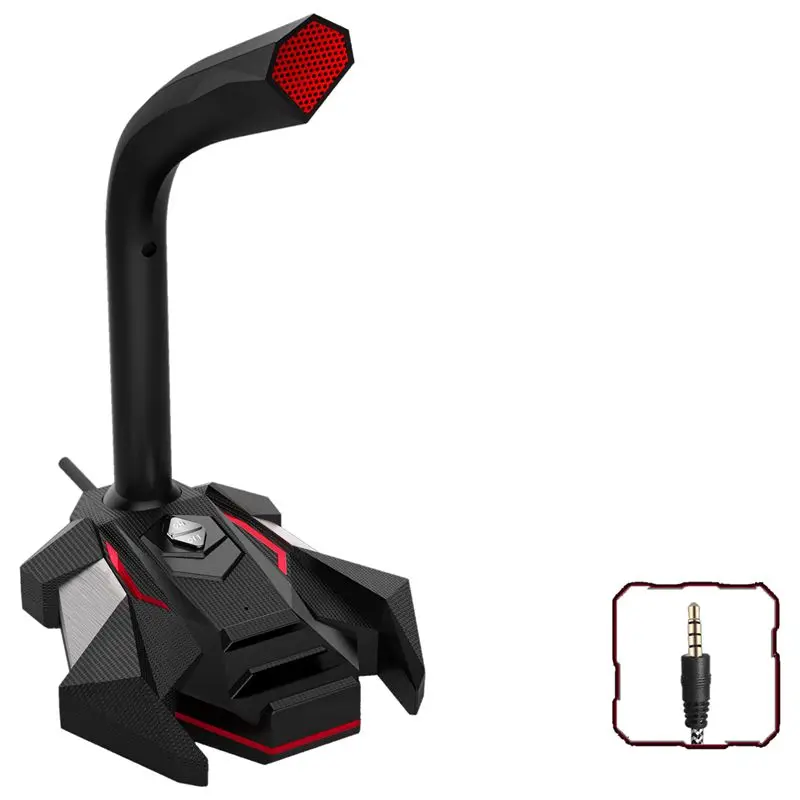 Red 3.5mm POPU · PINE динамический проводной микрофон USB студийный игровой 360 Omnidirectionnel PC микрофон для компьютера Настольный профессиональный двойной - Цвет: Red 3.5mm