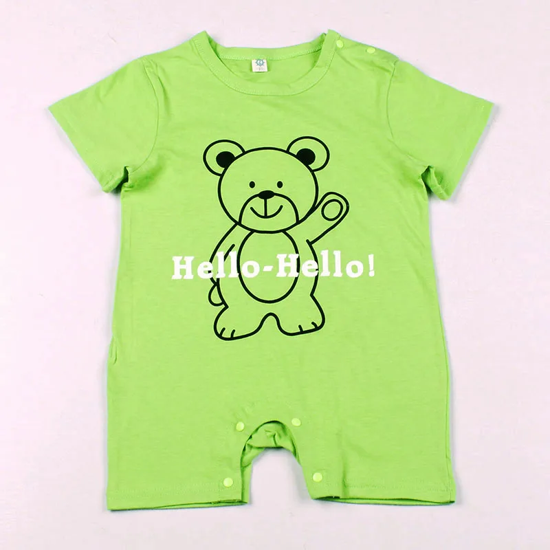 100% Хлопок детские ползунки с коротким рукавом Стильная футболка изображением