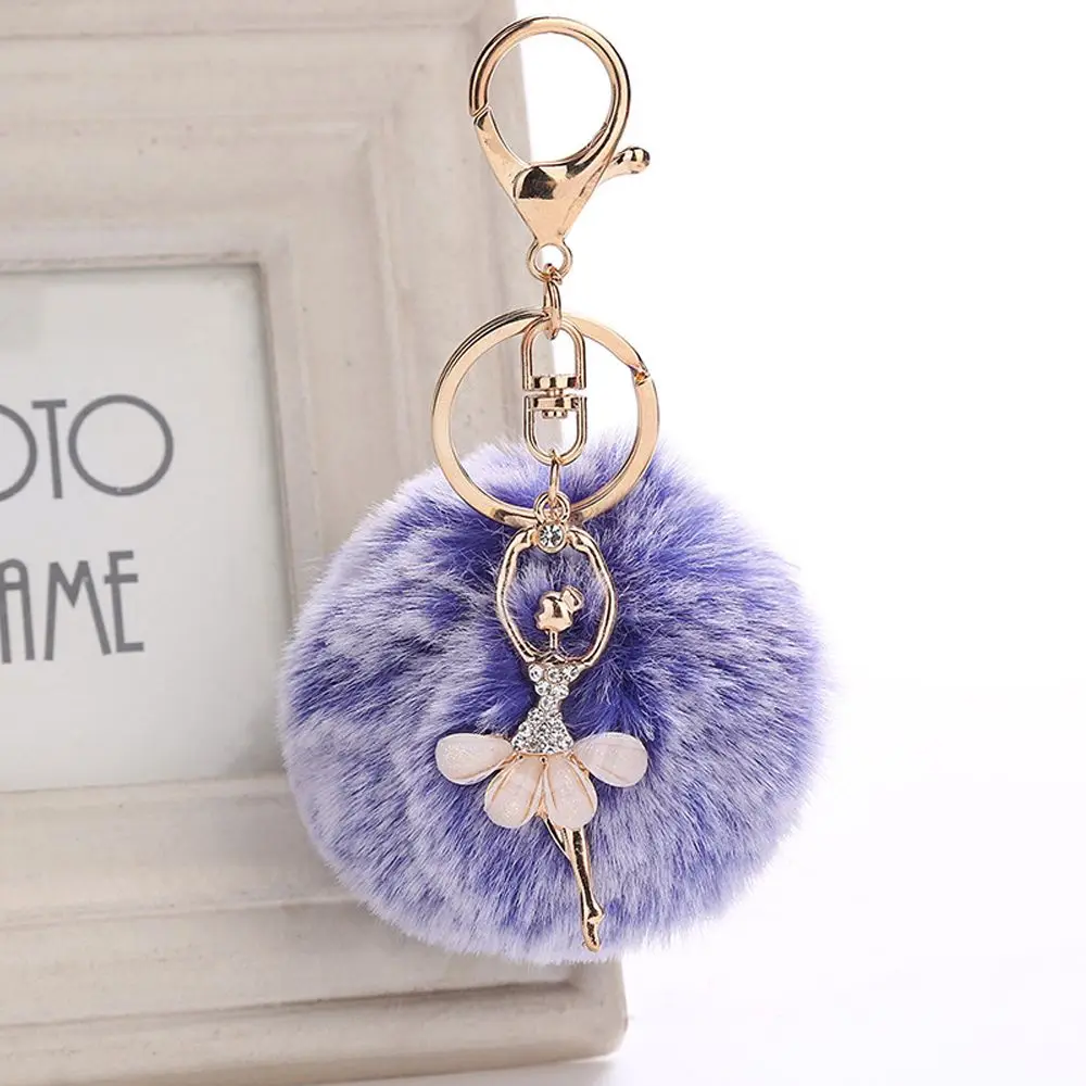 1 шт., танцевальный ангел, пушистый помпон, брелки, балерина, для девочек, балерины, брелок для женщин, сумка, подвеска в автомобиль, брелок, ювелирные изделия Llavero Mujer