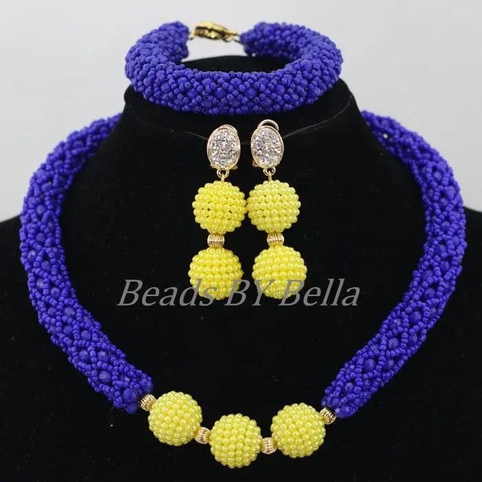 Наборы свадебных ювелирных изделий Хрустальная оплетка Африканские свадебные