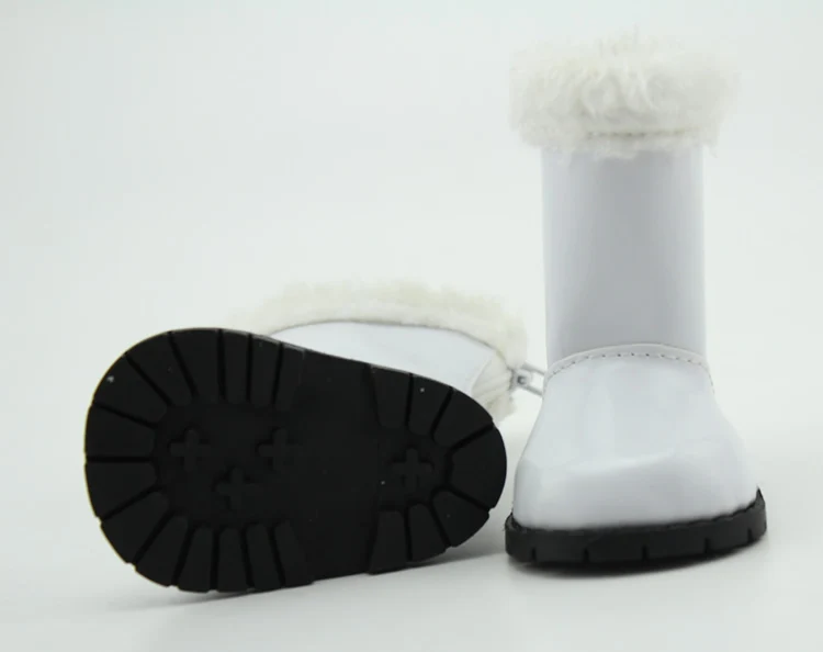 Модные ботинки на искусственном меху для девочек 18 дюймов белая зимняя обувь |