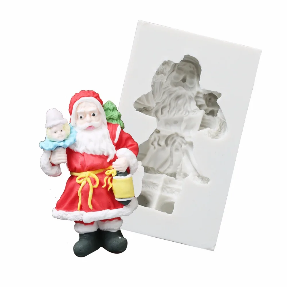 

Santa Claus Fondant Molds Christmas Fondant Cake Mold Silicone Mould Resin Clay Moulds Chocolate Mold Silicone Rubber PRZY 001