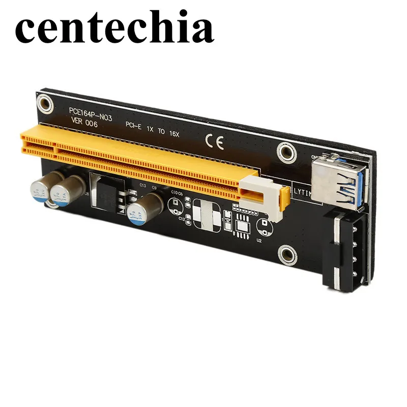 райзер USB 3.0 pci-e Express 1x к 16x Extender адаптер Riser Card с 15pin 4PIN sata кабель питания для BTC Bitcoin