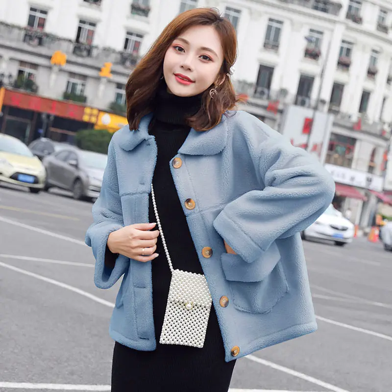 Шикарное шерстяное пальто для женщин новинка 2019 Женская Корейская Свободная