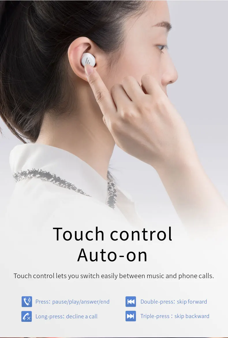 EDIFIER TWS1 TWS наушники Bluetooth V5.0 наушники IPX5 Поддержка Aptx отпечатков пальцев Touch fone de ouvido 3D стерео беспроводные наушники